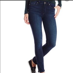 Paige Skinny Dark Blue Jeans with Ankle Zippers size 25